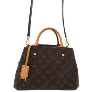 Louis Vuitton Monogram Leather Montaigne 2way Shoulder Bag Brown